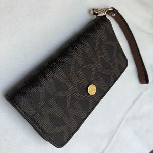 Michael Kors Brown & Gold Wristlet